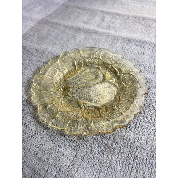 Indiana Glass Yellow Mist Sweet‎ Pear 8" Luncheon/Dinner Plate VTG Decor AS IS - Picture 8 of 9